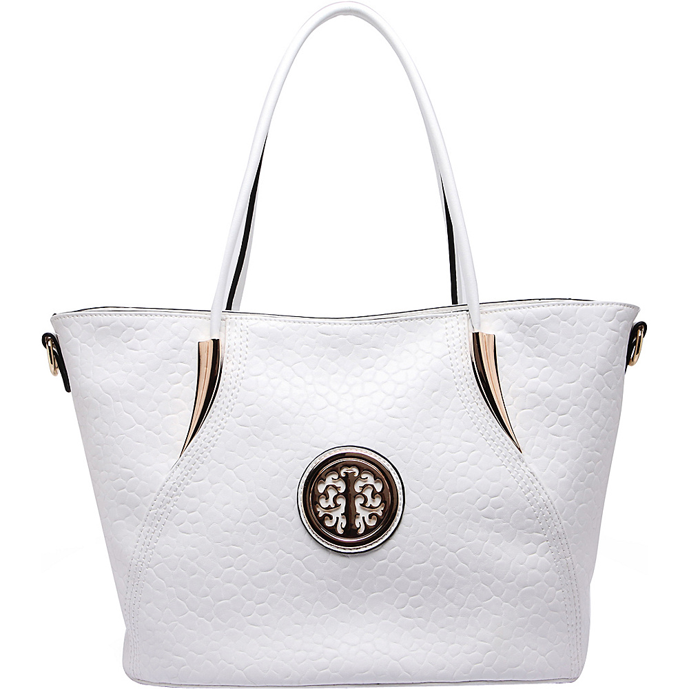 MKF Collection Selma Embossed Tote White MKF Collection Manmade Handbags