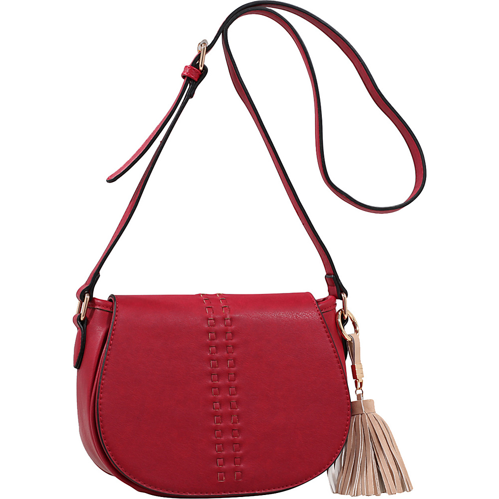 MKF Collection Rebecca Tassel Saddle Bag Burgundy MKF Collection Leather Handbags