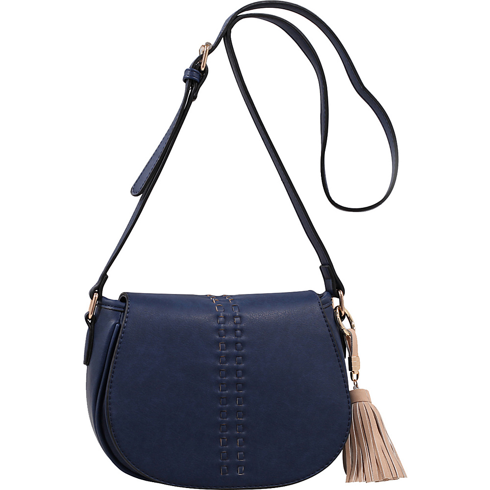 MKF Collection Rebecca Tassel Saddle Bag Navy MKF Collection Leather Handbags