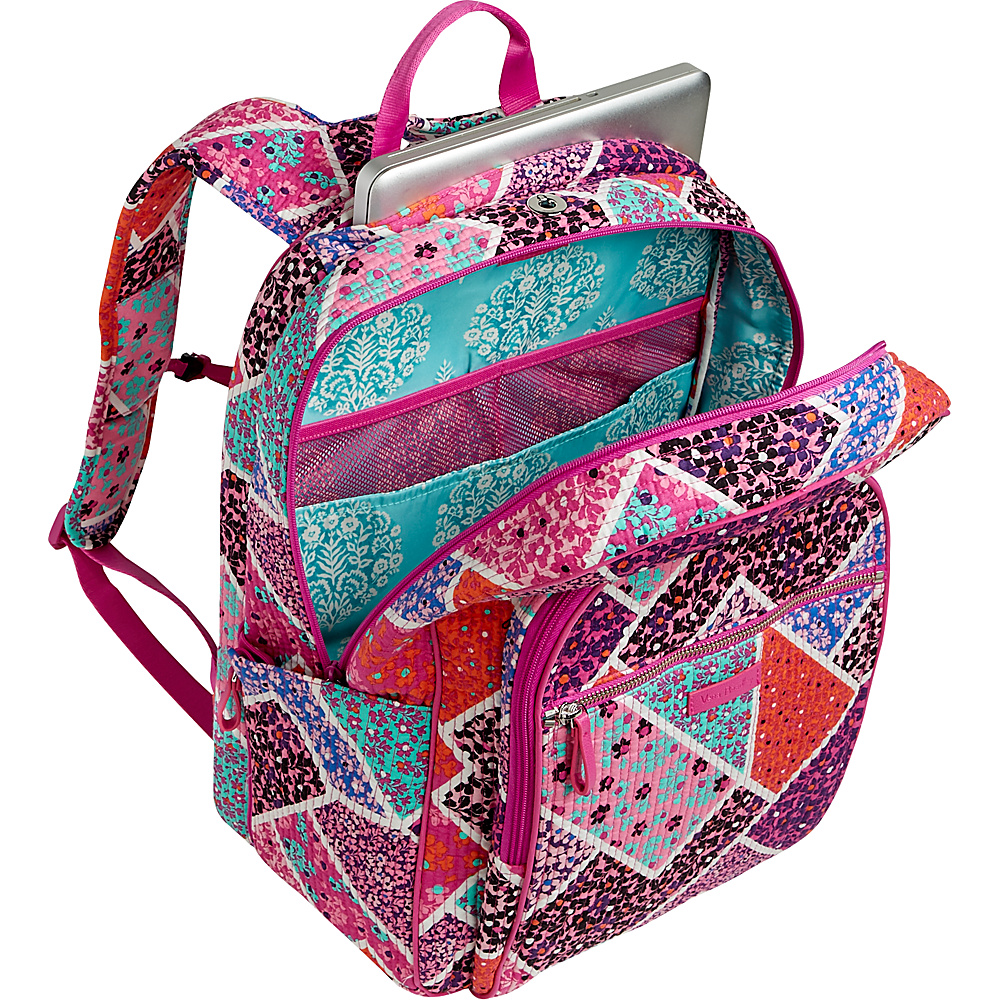 Vera Bradley Iconic Deluxe Campus Backpack Falling Flowers - Vera Bradley School & Day Hiking Backpacks