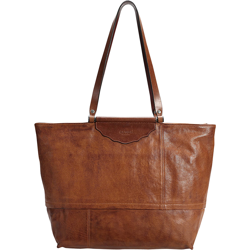 Old Trend Holly Leaf Tote Cognac - Old Trend Leather Handbags
