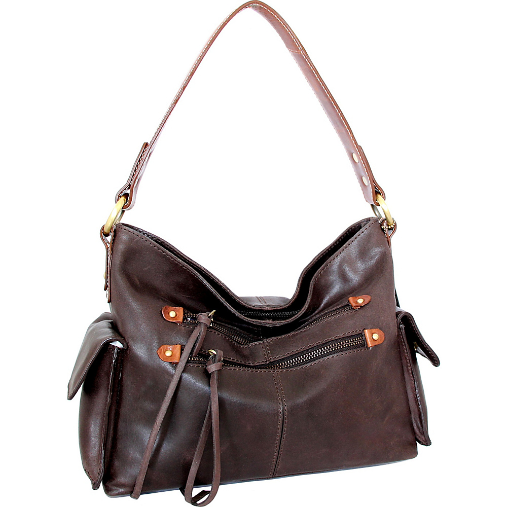Nino Bossi Abagail Hobo Chocolate - Nino Bossi Leather Handbags