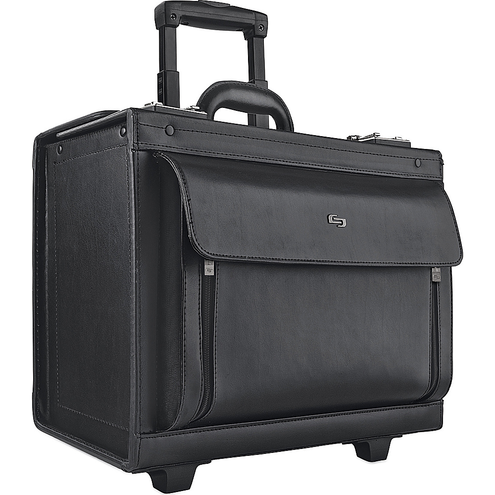 SOLO Leather Rolling Computer Catalog Case Black