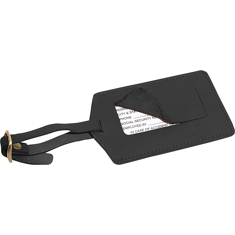 Royce Leather Luggage Tag Top Grain Leather Black Royce Leather Luggage Accessories