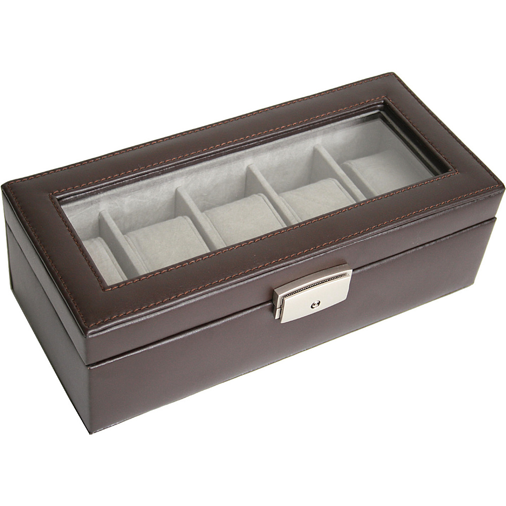 Royce Leather 5 Watch Watch Box Brown