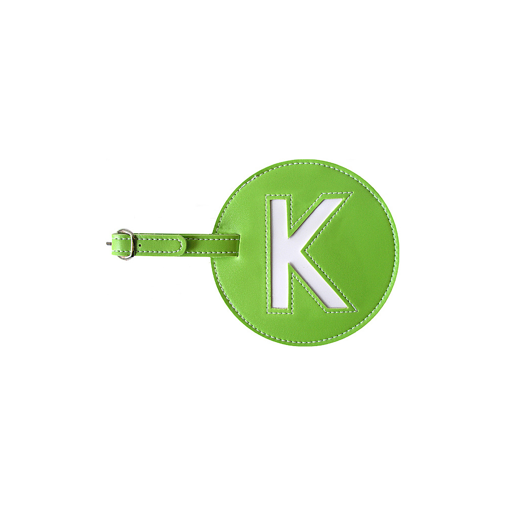 pb travel Initial K Luggage Tag Set of 2 Green pb travel Luggage Accessories