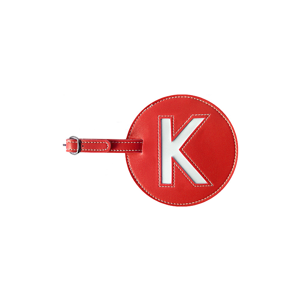 pb travel Initial K Luggage Tag Set of 2 Red pb travel Luggage Accessories
