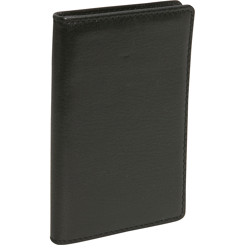 Budd Leather Cowhide Leather Credit Card Case Black