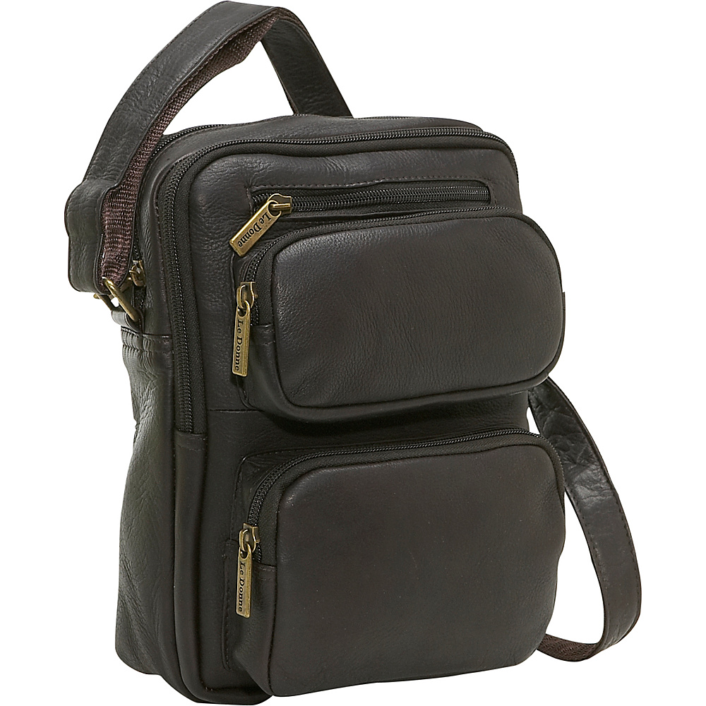 Le Donne Leather Multi Pocket Mens Bag Caf