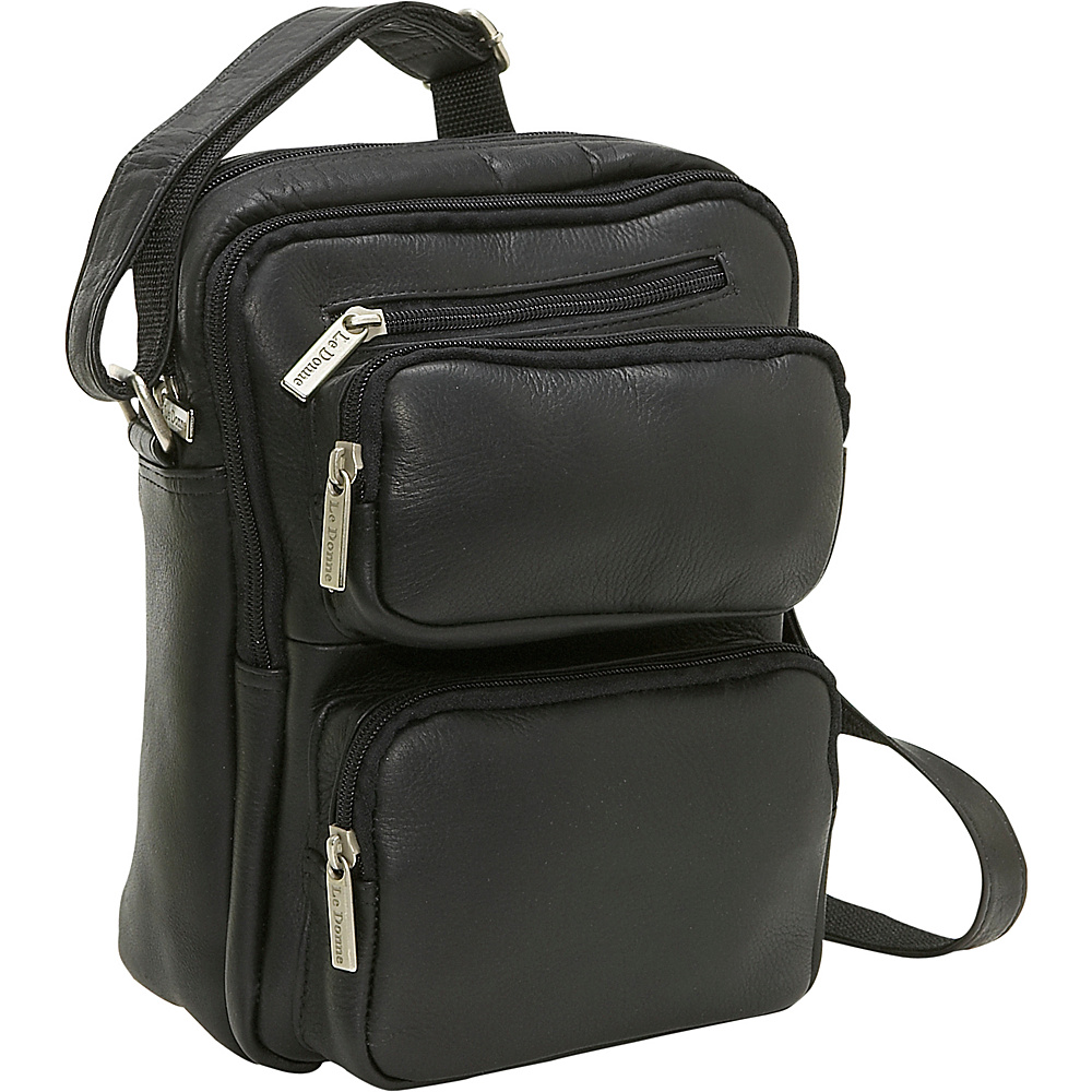 Le Donne Leather Multi Pocket Mens Bag Black