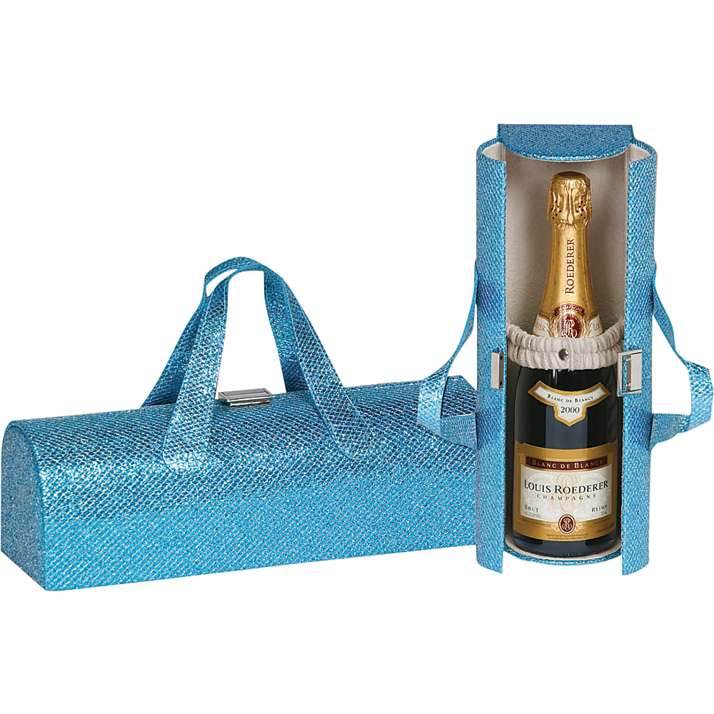 Picnic Plus Carlotta Clutch Wine Bottle Tote Glitter Turquoise Picnic Plus Outdoor Accessories