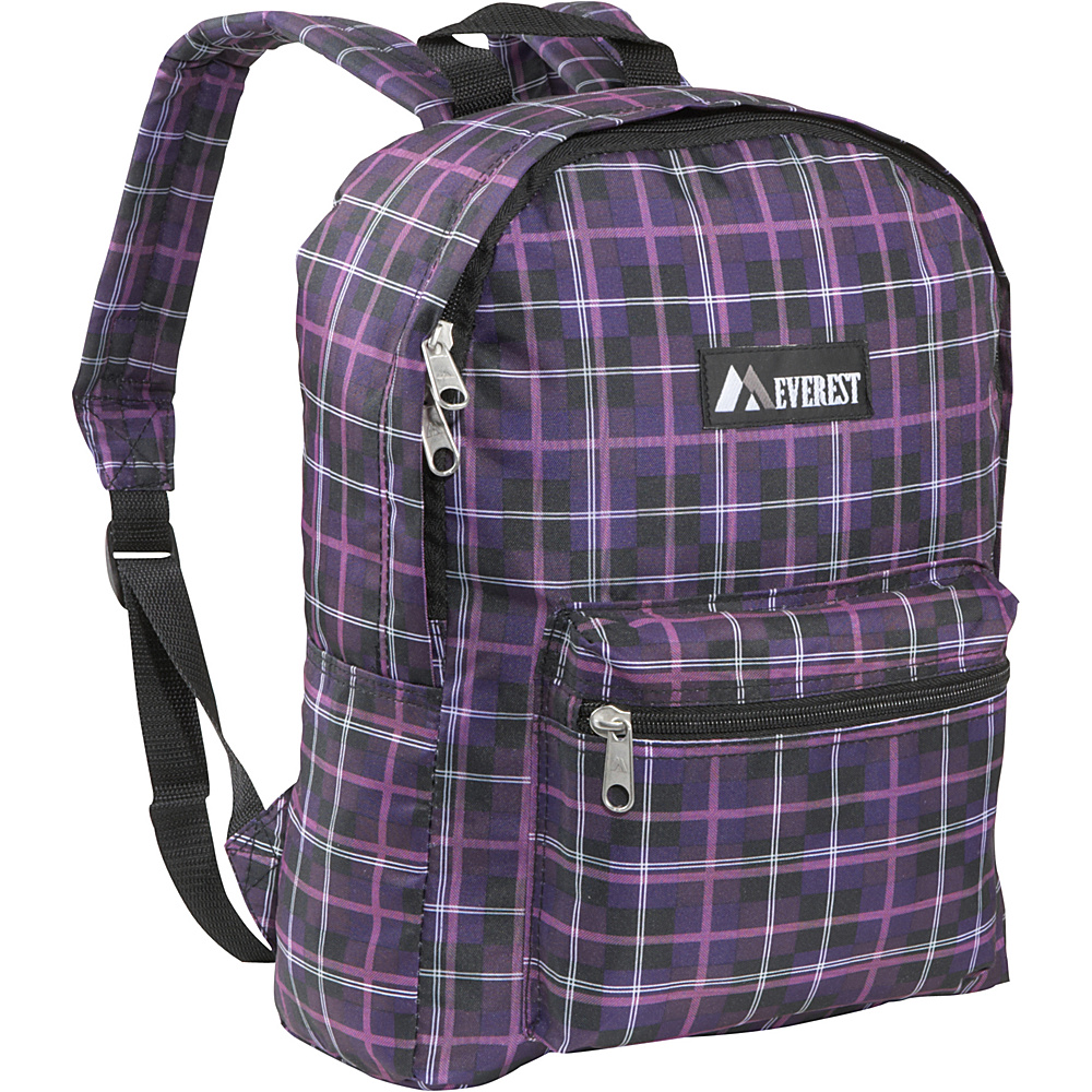 Everest Basic Pattern Backpack Purple Black Plaid Everest Everyday Backpacks