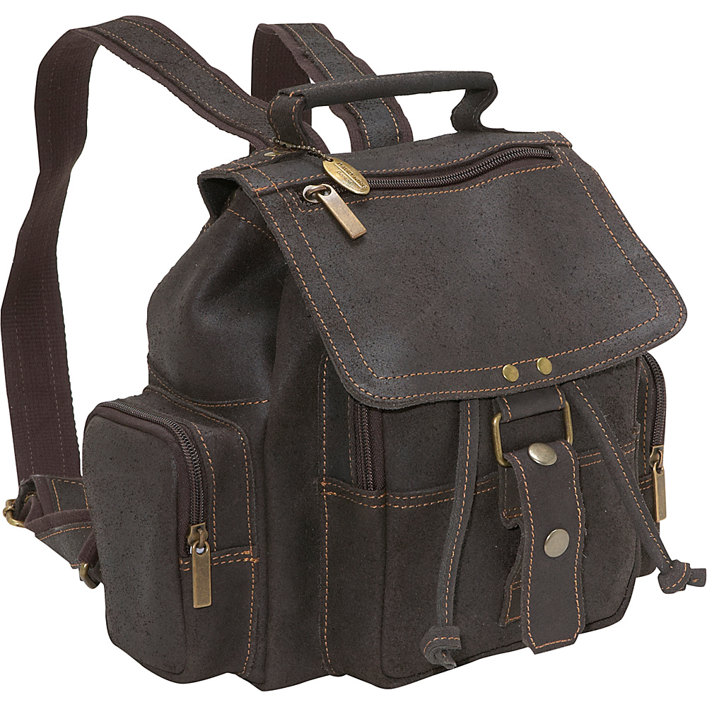David King Co. Distressed Mid Size Top Handle Backpack Distressed brown David King Co. Leather Handbags