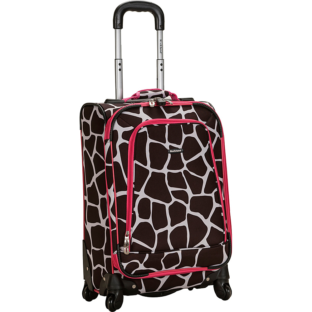 Rockland Luggage Venice 20 Spinner Carry On Pink Giraffe Rockland Luggage Softside Carry On
