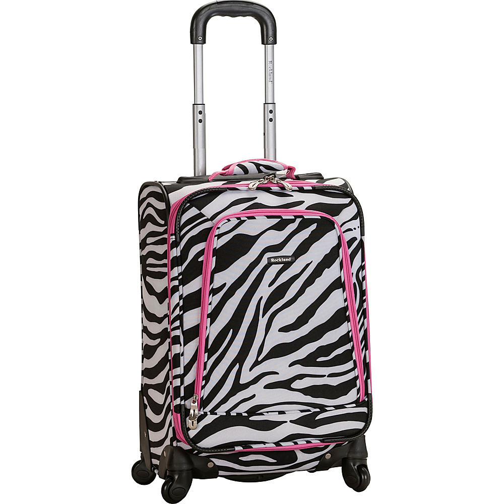 Rockland Luggage Venice 20 Spinner Carry On Pink Zebra Rockland Luggage Softside Carry On