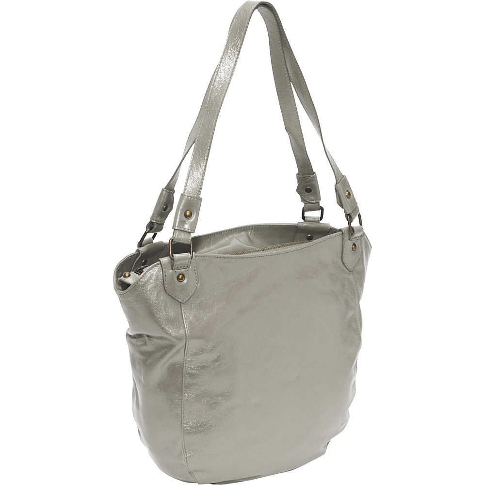 Latico Leathers Waverly Metallic Gray Latico Leathers Leather Handbags