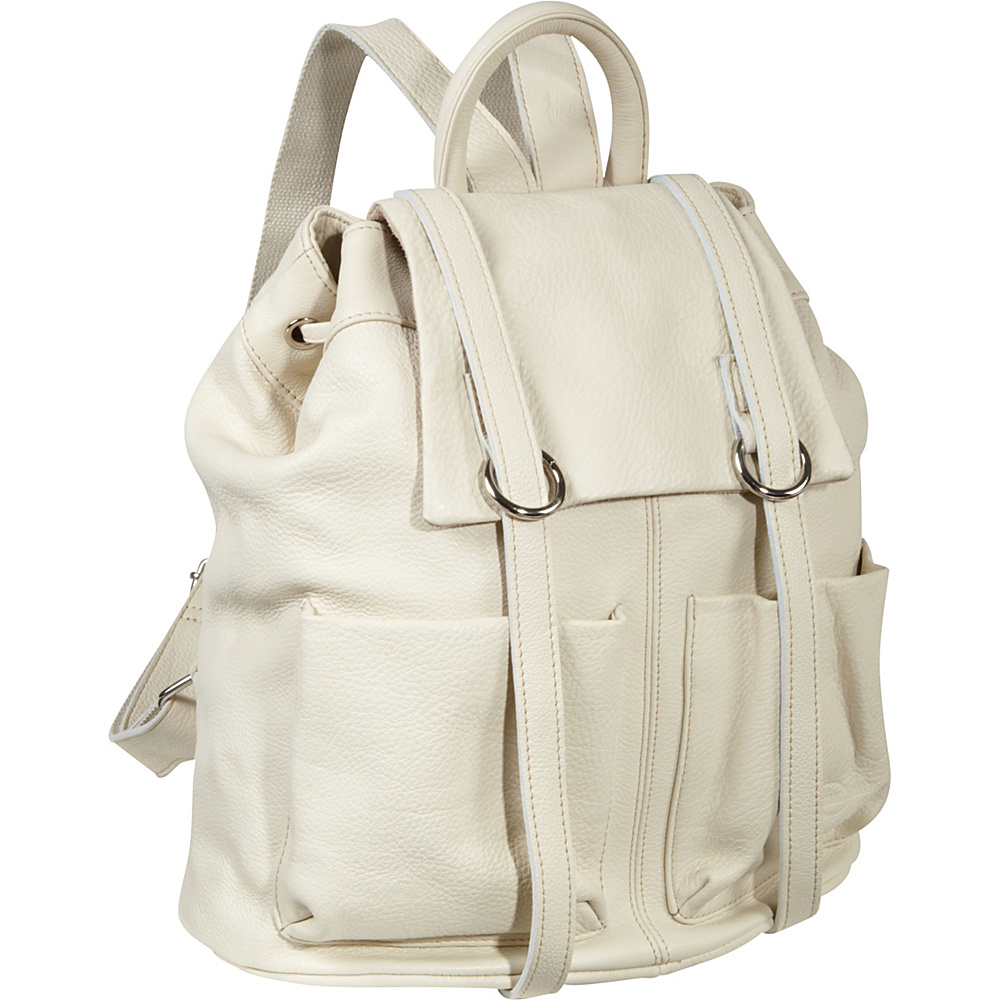 AmeriLeather Chief Backpack Off White AmeriLeather Leather Handbags