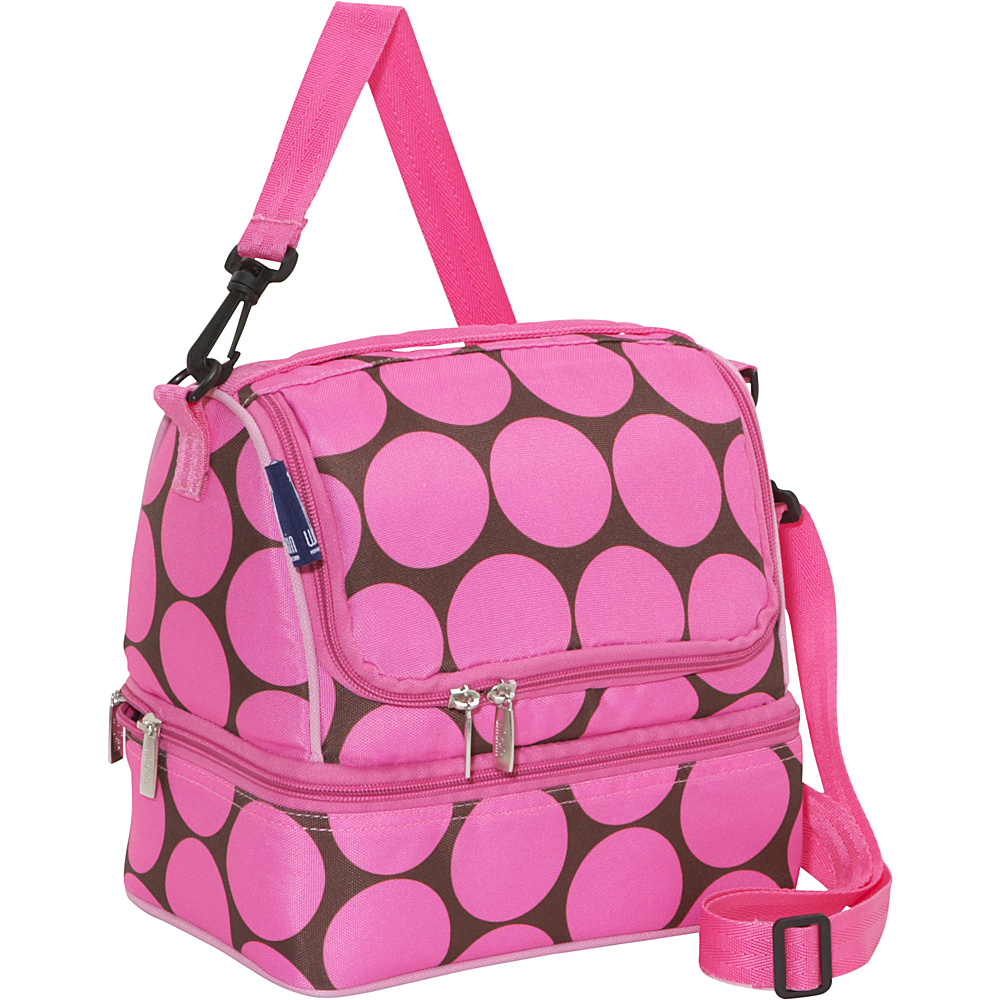 Wildkin Big Dots Pink Double Decker Lunch Bag Big Dots Hot Pink Wildkin Travel Coolers