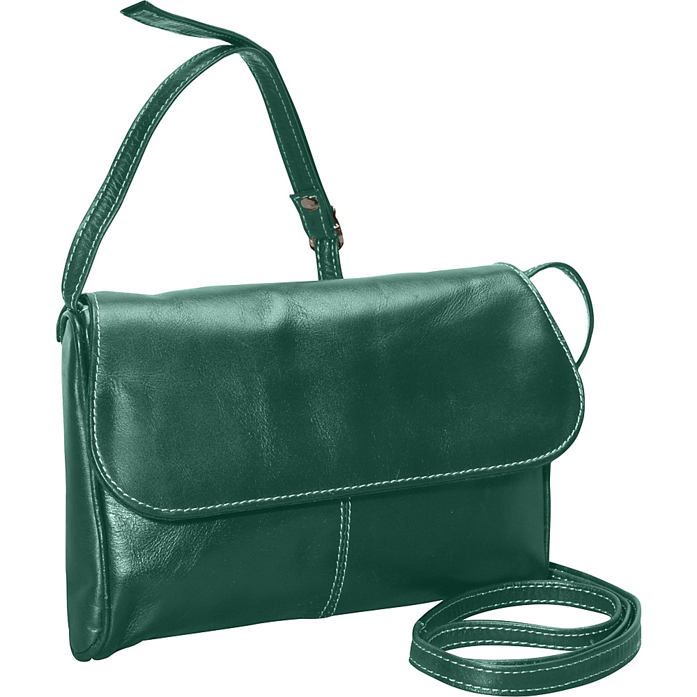 David King Co. Florentine Flap Front Handbag Green David King Co. Leather Handbags