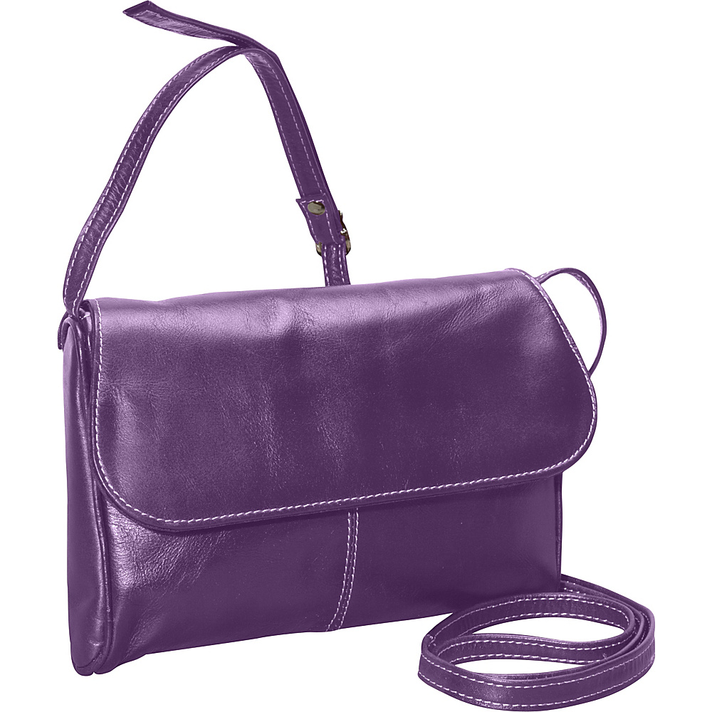 David King Co. Florentine Flap Front Handbag Purple David King Co. Leather Handbags