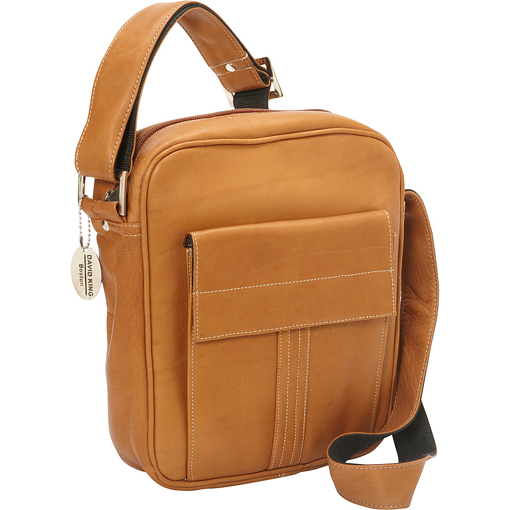 David King Co. Deluxe Medium Size Messenger with Flap Tan David King Co. Other Men s Bags