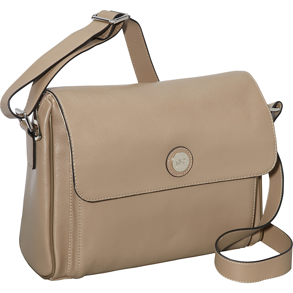 Jill e Designs E GO Leather Tablet Messenger Starfish Taupe Jill e Designs Messenger Bags