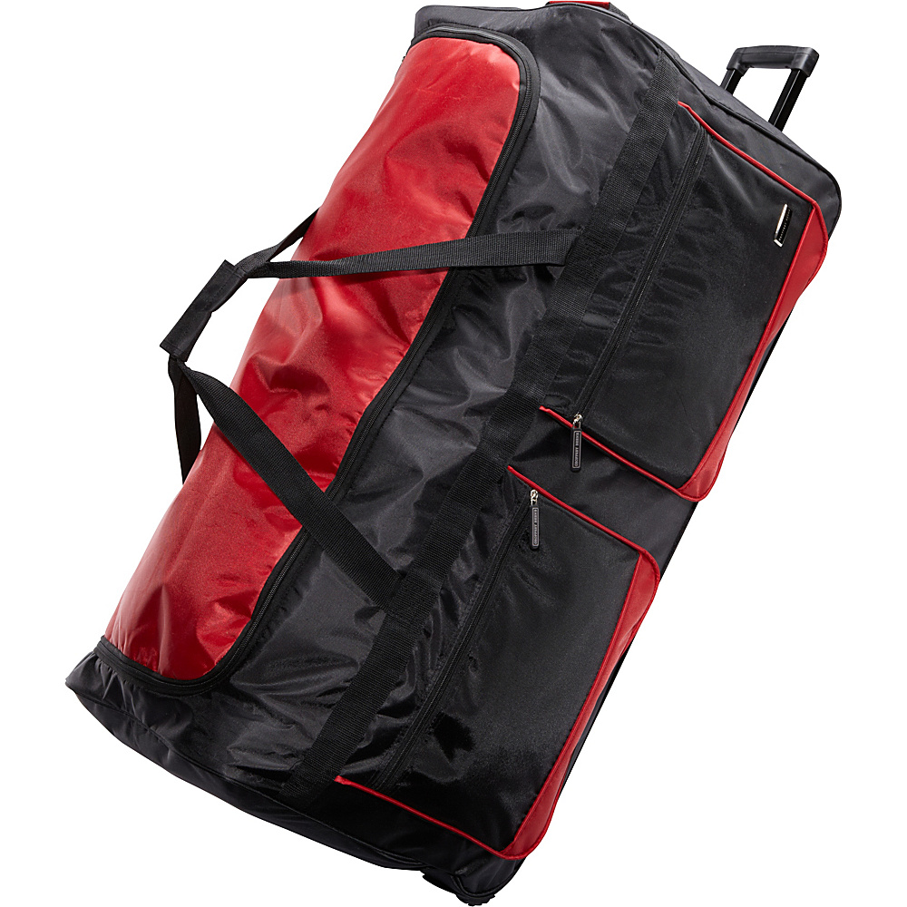 Geoffrey Beene Luggage Deluxe 36 Wheeled Duffel Black with red trim Geoffrey Beene Luggage Rolling Duffels