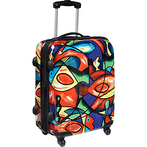 Monochromatic Fish Suitcase — Blue Rain Print Shop