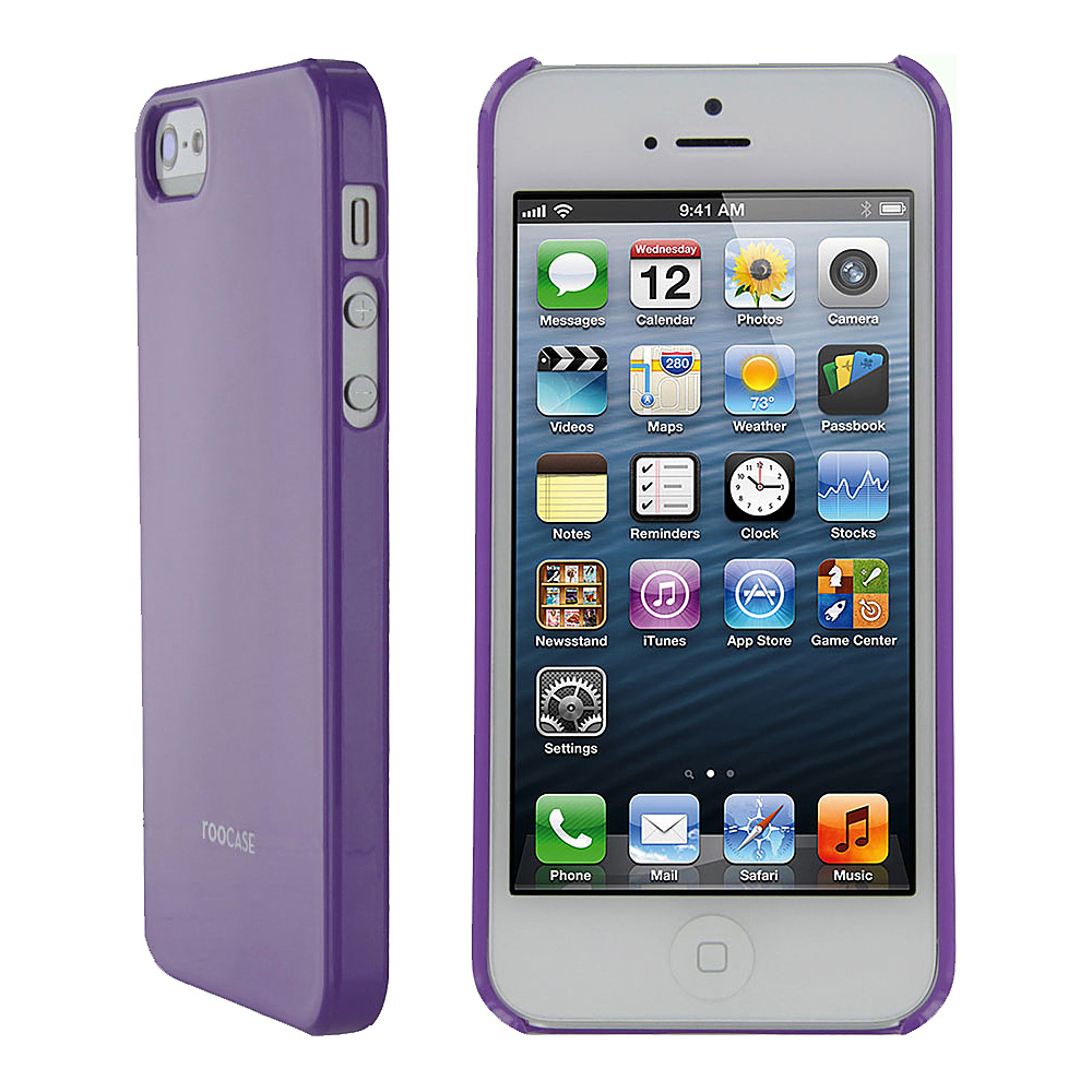 rooCASE Ultra Slim Gloss Shell Case for iPhone SE 5 5s Purple rooCASE Electronic Cases