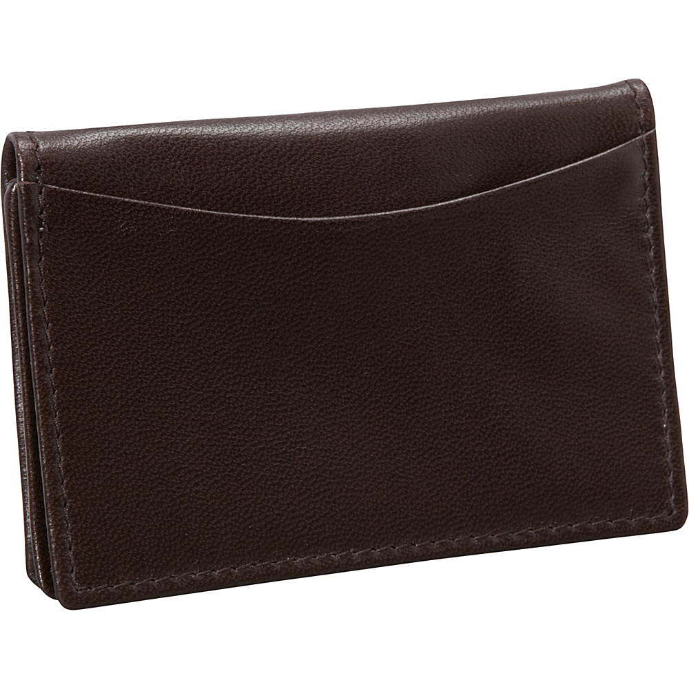 Budd Leather Nappa Soft Leather Business Card Case Brown Budd Leather Business Accessories