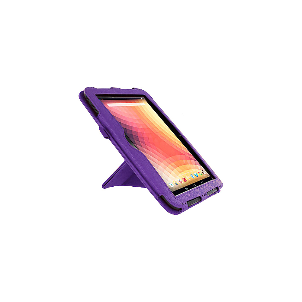 rooCASE Google Nexus 10 Origami Dual View Vegan Leather Case Purple rooCASE Electronic Cases