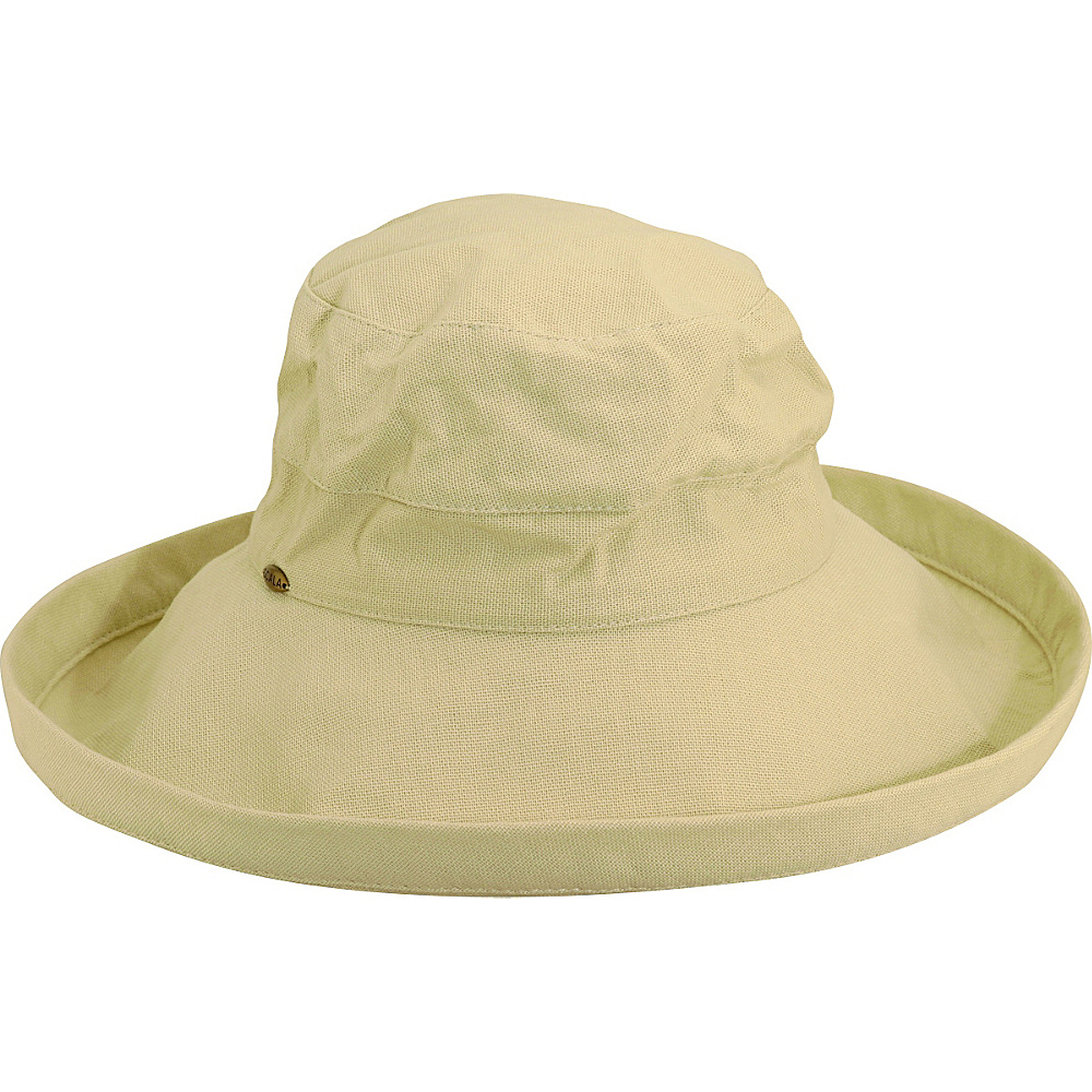 Scala Hats Cotton Big Brim w Drawstring Natural Scala Hats Hats Gloves Scarves