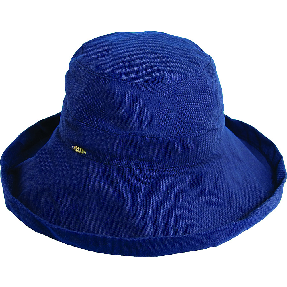 Scala Hats Cotton Big Brim w Drawstring Navy Scala Hats Hats Gloves Scarves