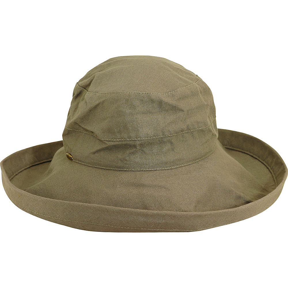 Scala Hats Cotton Big Brim w Drawstring Olive Scala Hats Hats Gloves Scarves