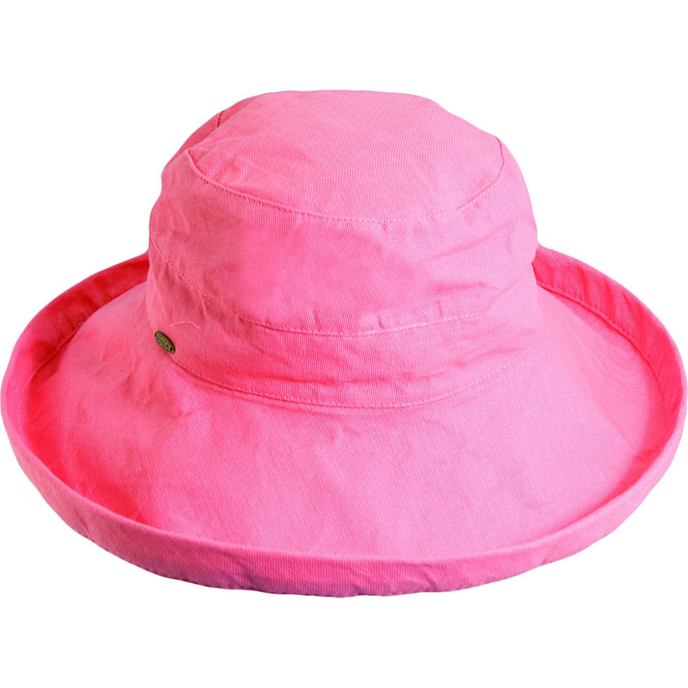 Scala Hats Cotton Big Brim w Drawstring Salmon Scala Hats Hats Gloves Scarves