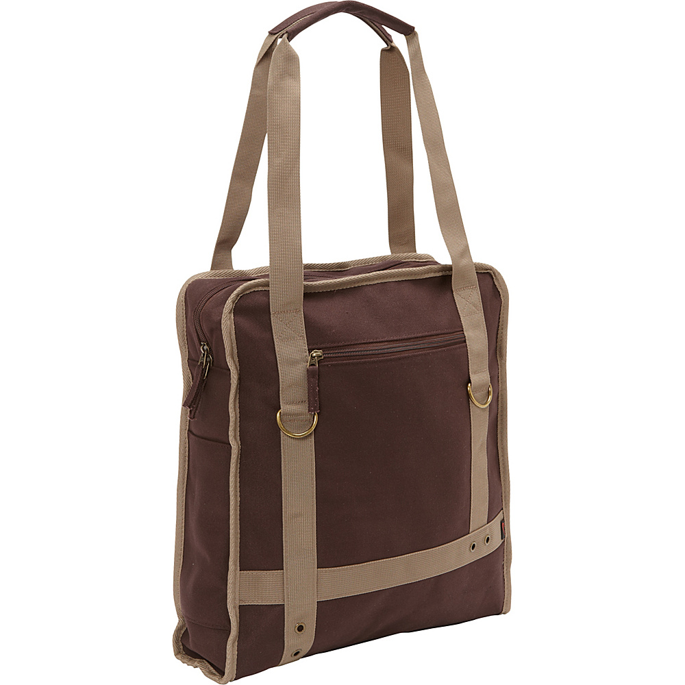 Bellino Expresso Canvas Laptop Tote Brown Bellino Women s Business Bags