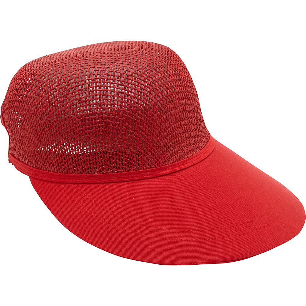 Magid Paper Straw Woven Visor Red Magid Hats Gloves Scarves