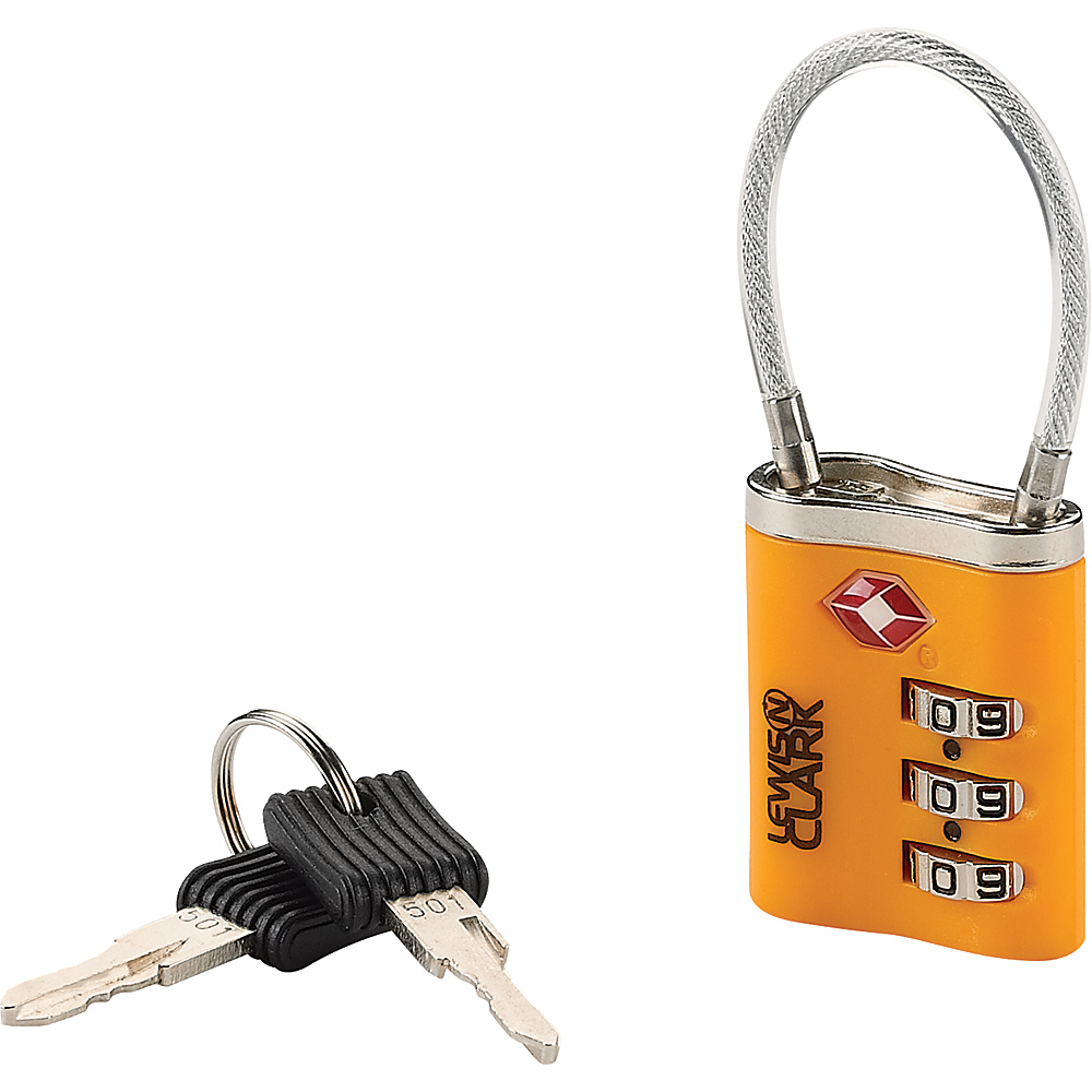 Lewis N. Clark TSA 3 Dial Combo Lock With Keys Orange Lewis N. Clark Luggage Accessories