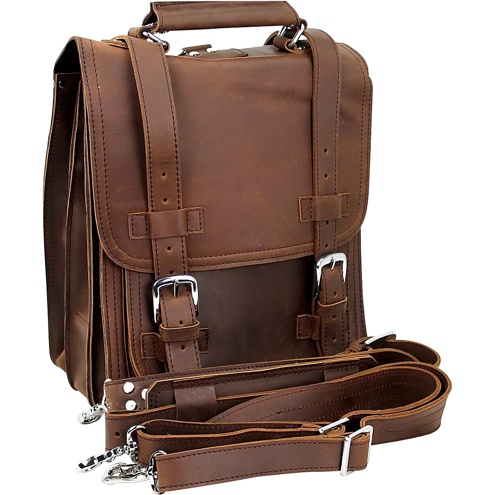 Vagabond Traveler Leather Travel Backpack Brief Reddish Brown Vagabond Traveler Non Wheeled Business Cases