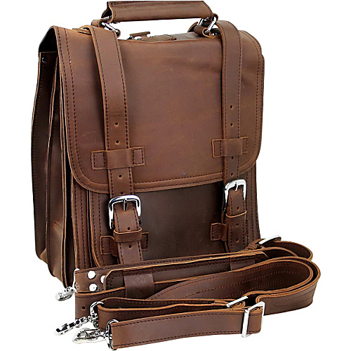 Vagabond Traveler Leather Travel Backpack Brief Reddish BRN - Vagabond Traveler Non-Wheeled Business Cases