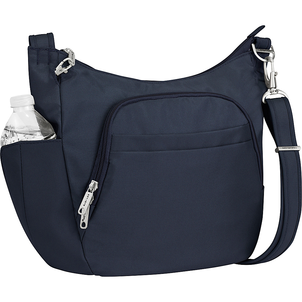 Travelon Anti Theft Classic Crossbody Bucket Bag Exclusive Colors Midnight Travelon Fabric Handbags