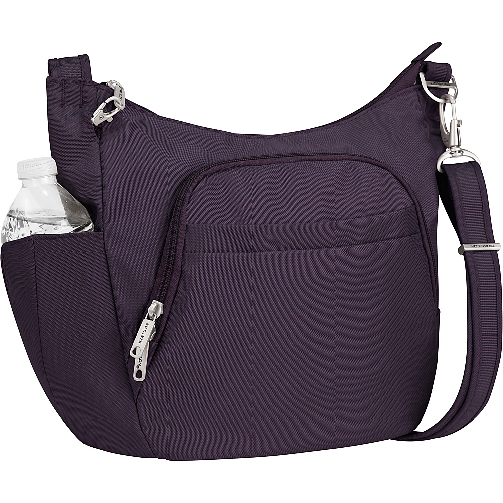 Travelon Anti Theft Classic Crossbody Bucket Bag Exclusive Colors Purple Travelon Fabric Handbags