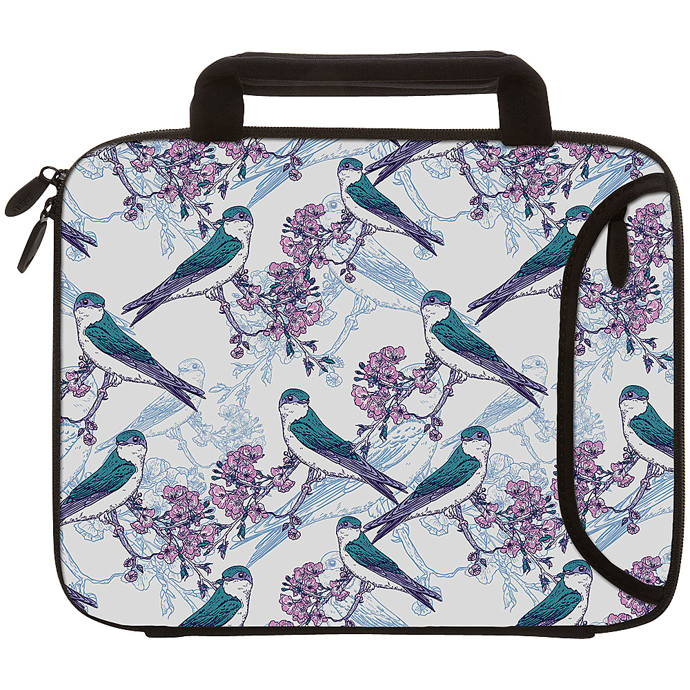 Designer Sleeves 8.9 10 Tablet iPad Sleeve with Handles Birds Cherry Blossoms Designer Sleeves Electronic Cases