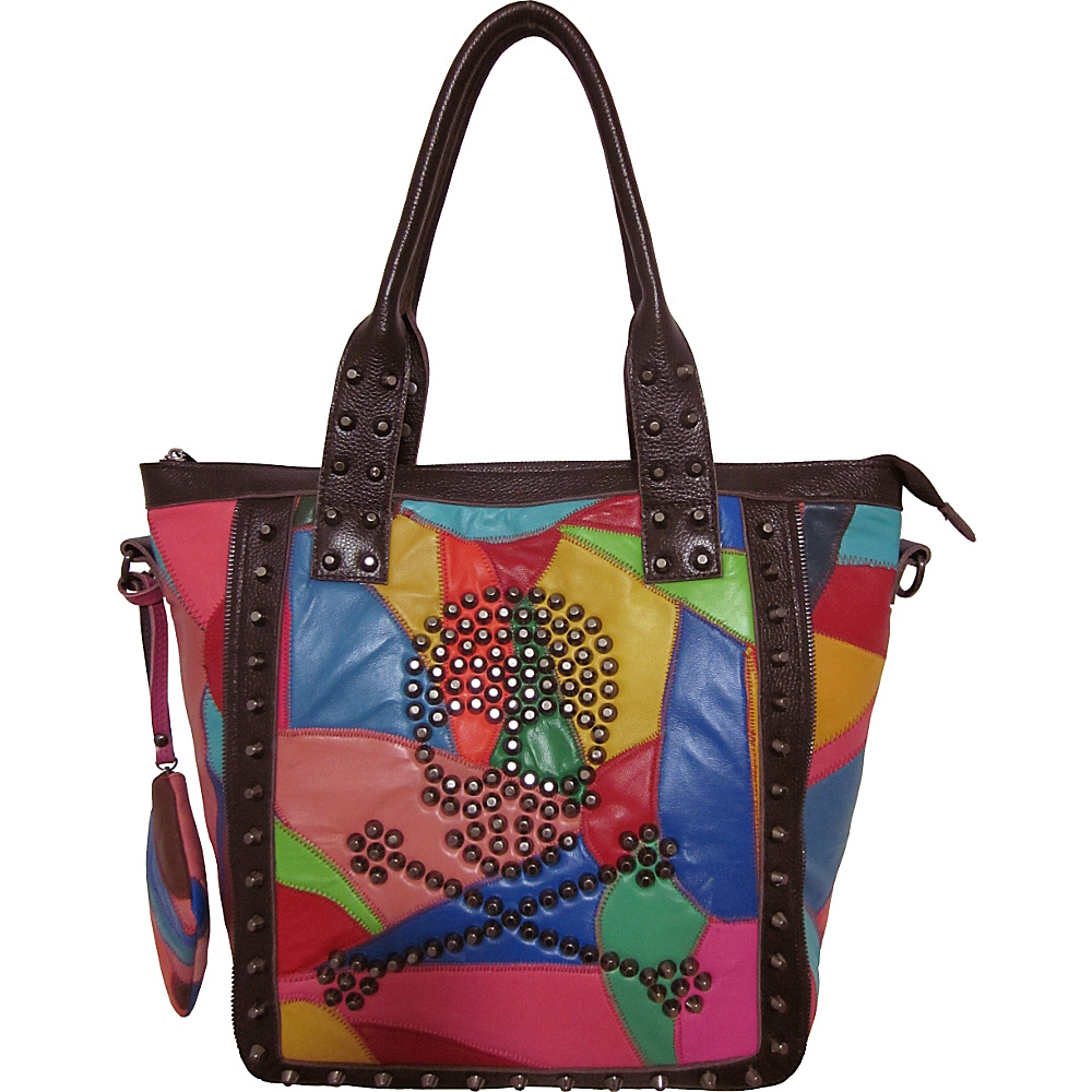 AmeriLeather QMetal Crossbones Rainbow AmeriLeather Leather Handbags