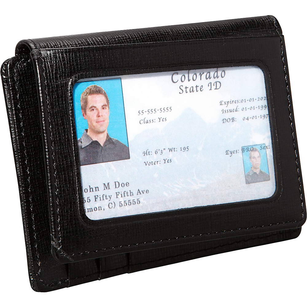Royce Leather Saffiano Cowhide Money Clip ID Wallet Black Royce Leather Men s Wallets