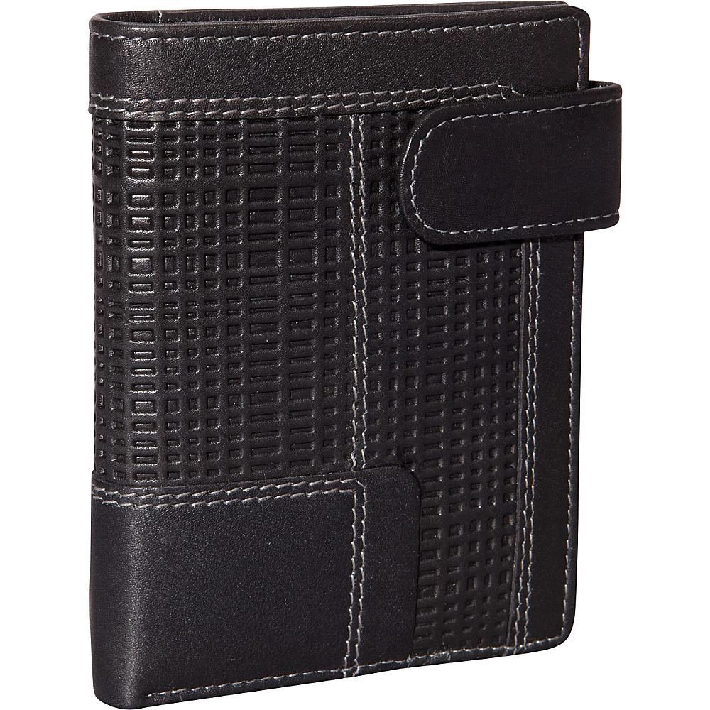Mancini Leather Goods Left Wing Hipster Wallet with Coin Pocket RFID Secure Black Mancini Leather Goods Men s Wallets
