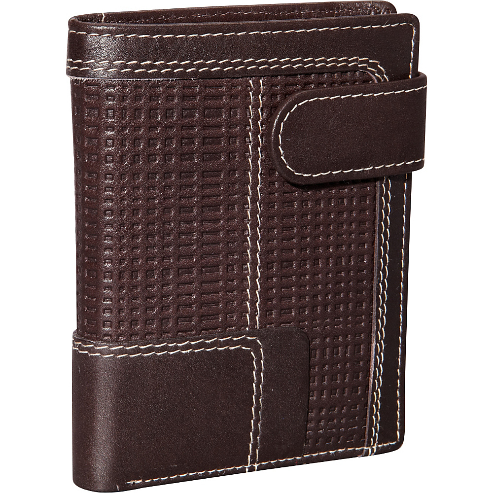 Mancini Leather Goods Left Wing Hipster Wallet with Coin Pocket RFID Secure Brown Mancini Leather Goods Men s Wallets