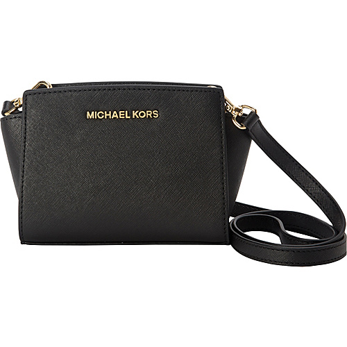MICHAEL Michael Kors Selma Mini Messenger Crossbody Bag Black - MICHAEL Michael Kors Designer Handbags