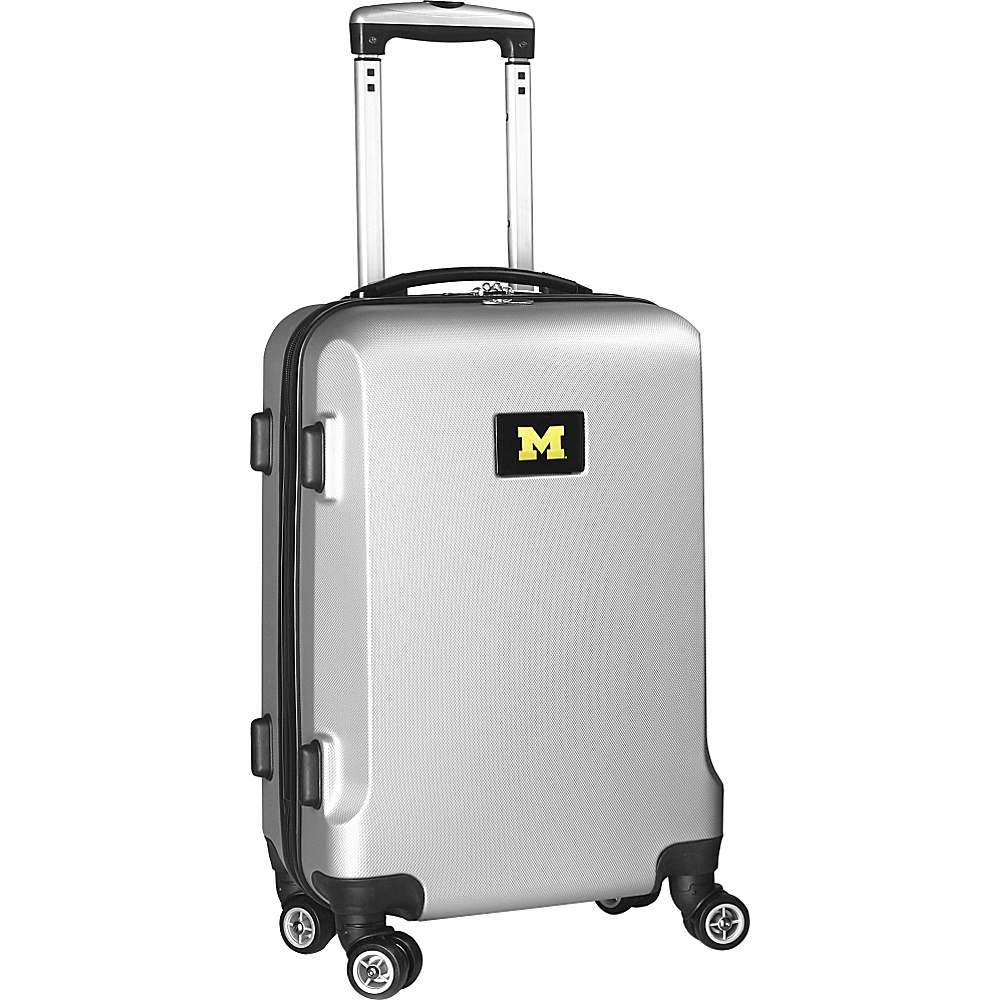 Denco Sports Luggage NCAA 20 Domestic Carry On Silver University of Michigan Wolverines Denco Sports Luggage Hardside Carry On