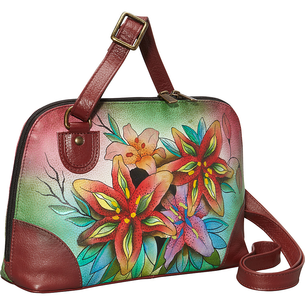 Anuschka Multi Compartment Zip Around Organizer Luscious Lilies Anuschka Leather Handbags